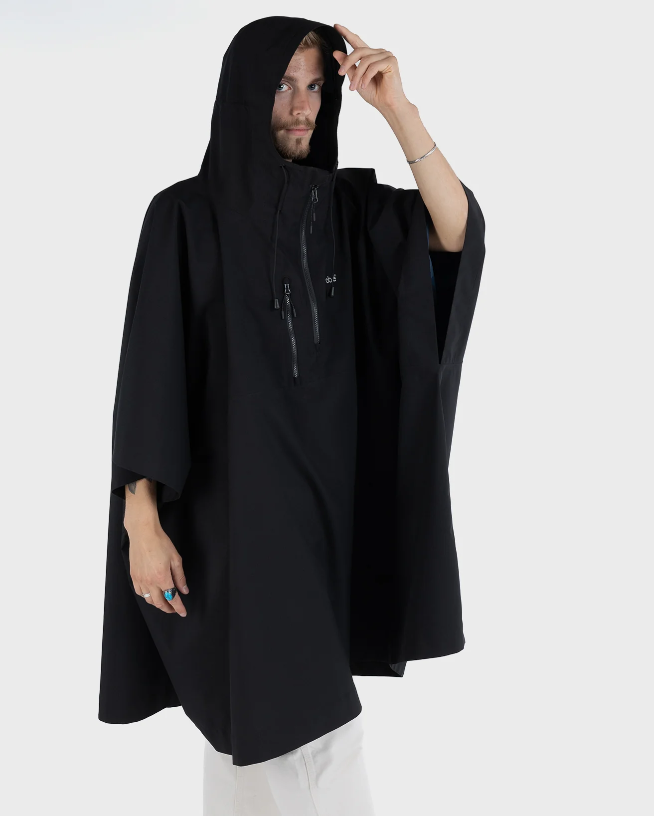 Black One Size Rainproof Poncho