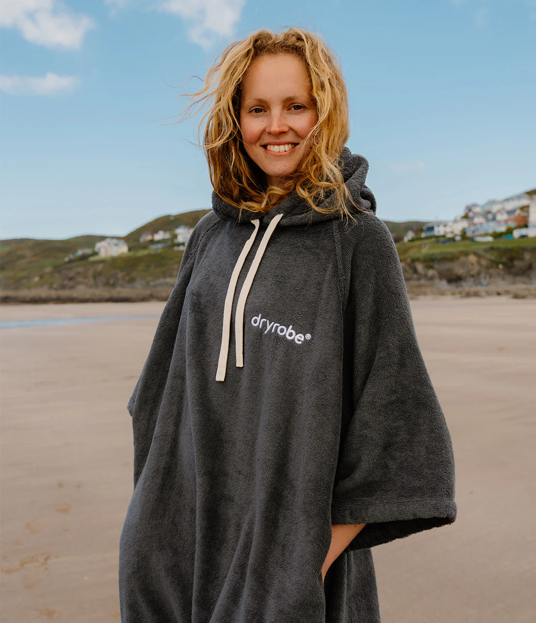 Dark Slate Organic Towel Poncho - Image 9