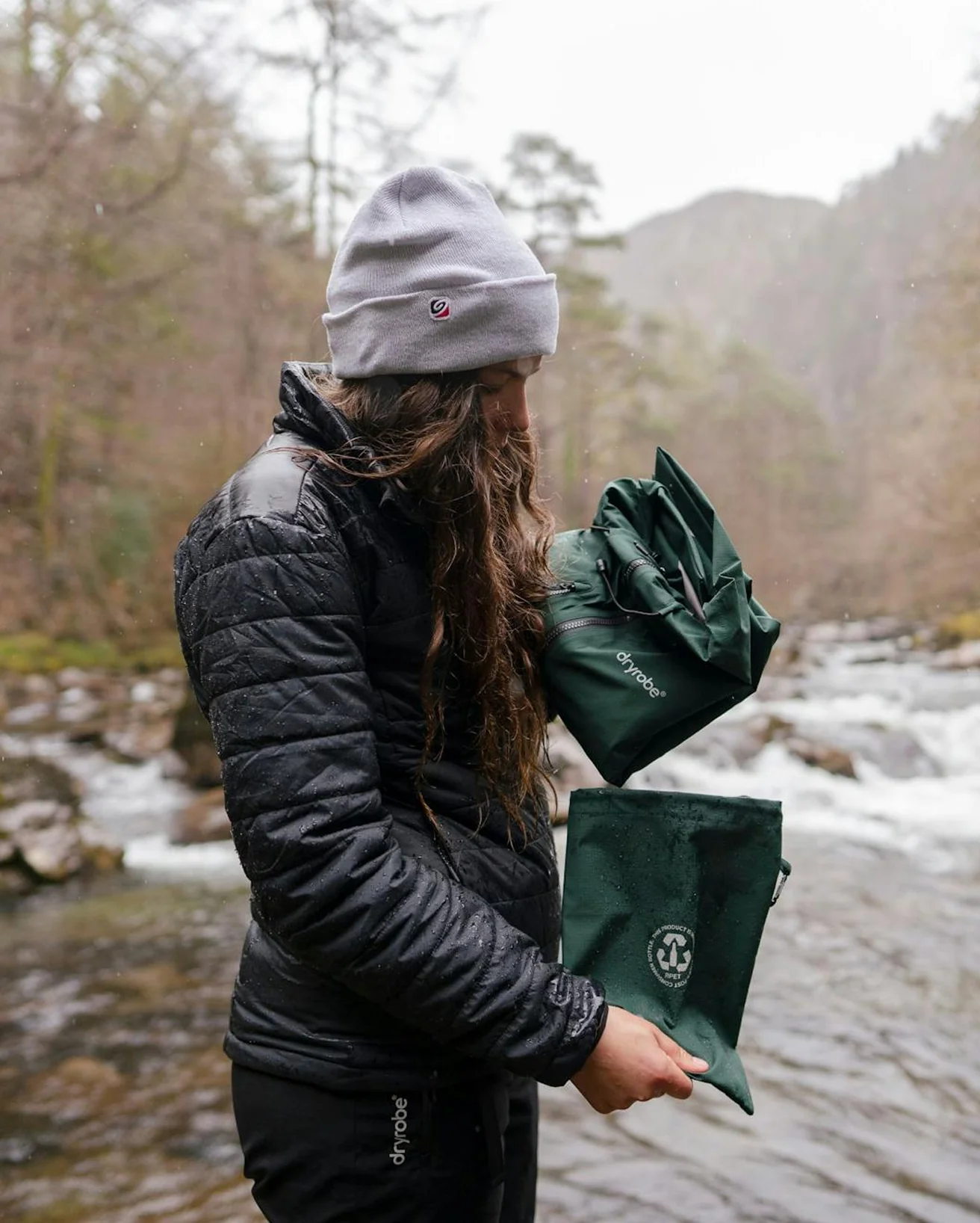 Dark Green One Size Rainproof Poncho - Image 3