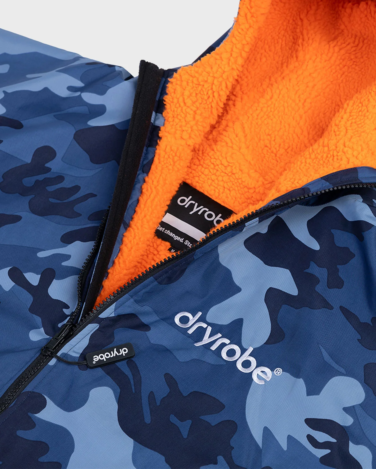 Blue Camo Orange Kids Advance Changing Robe - Image 9