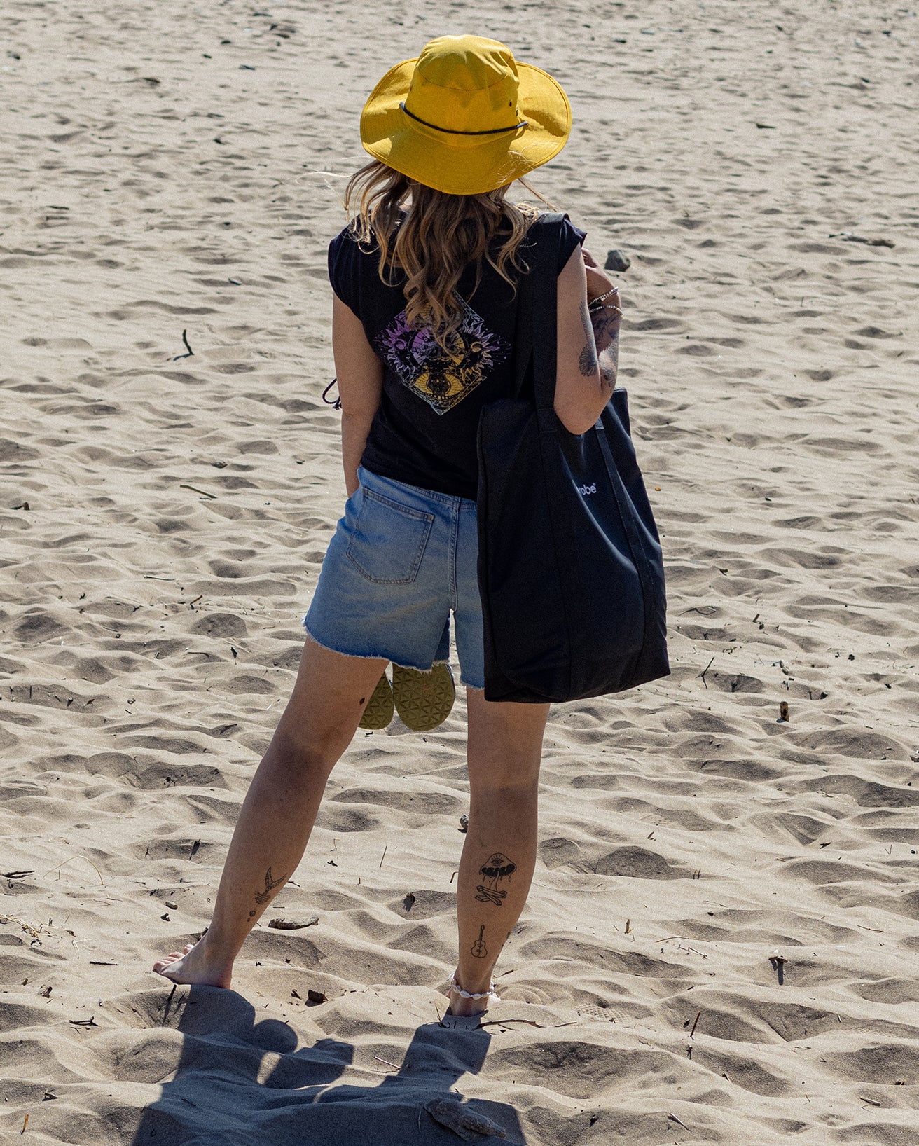 Black Tote Beach Bag - Image 6