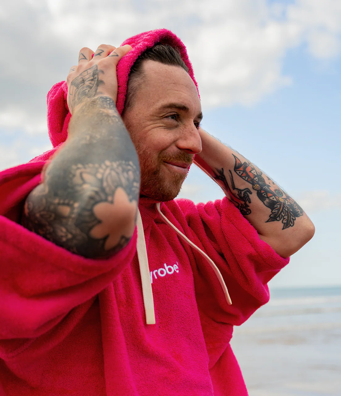 Hot Pink Organic Towel Poncho - Image 10