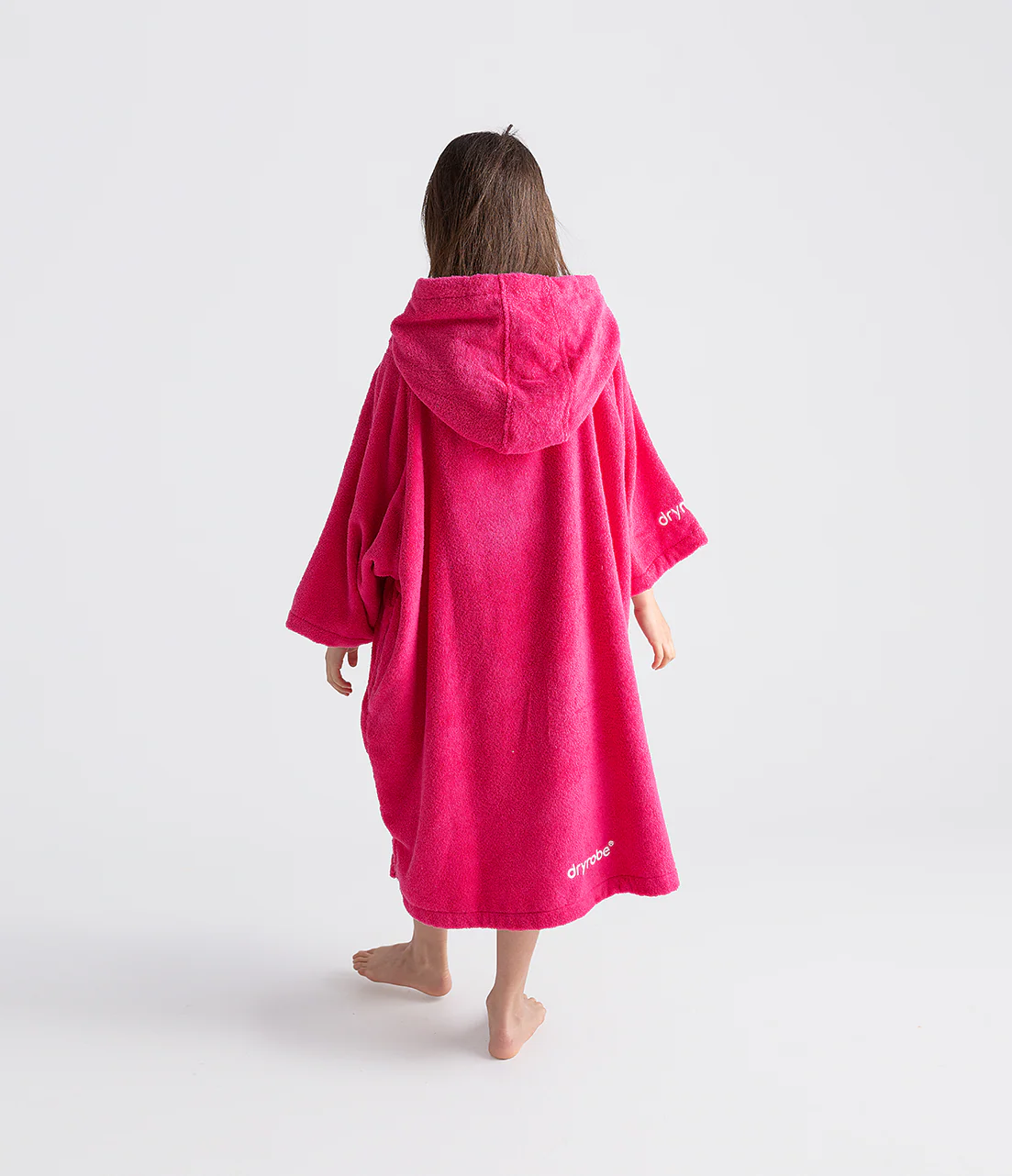 Hot Pink Kids Organic Towel Poncho - Image 3