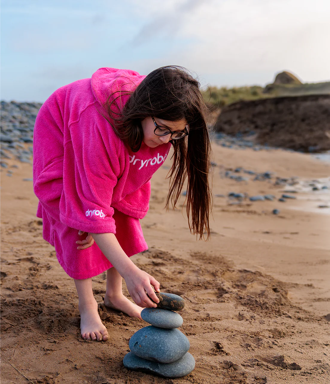 Hot Pink Kids Organic Towel Poncho - Image 6