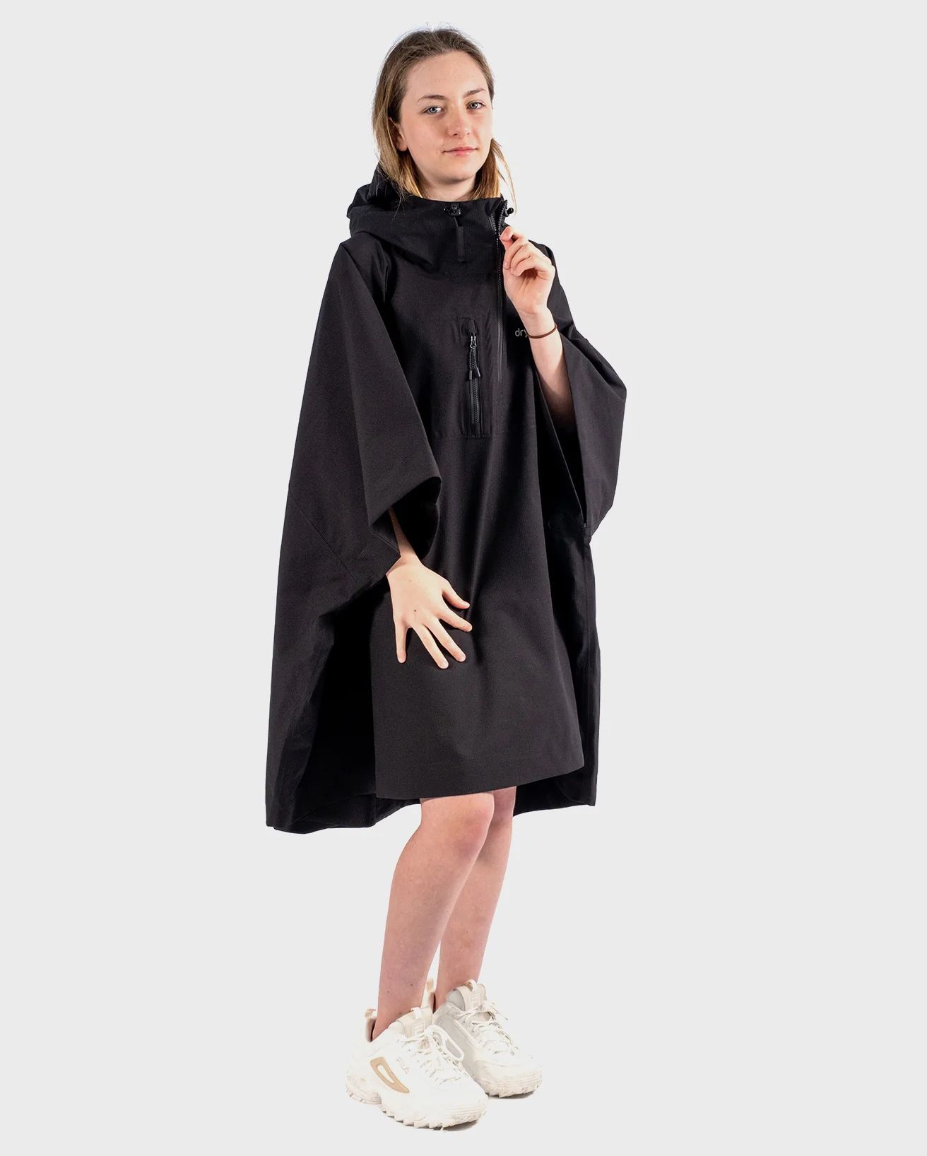Black Rainproof Kids Poncho