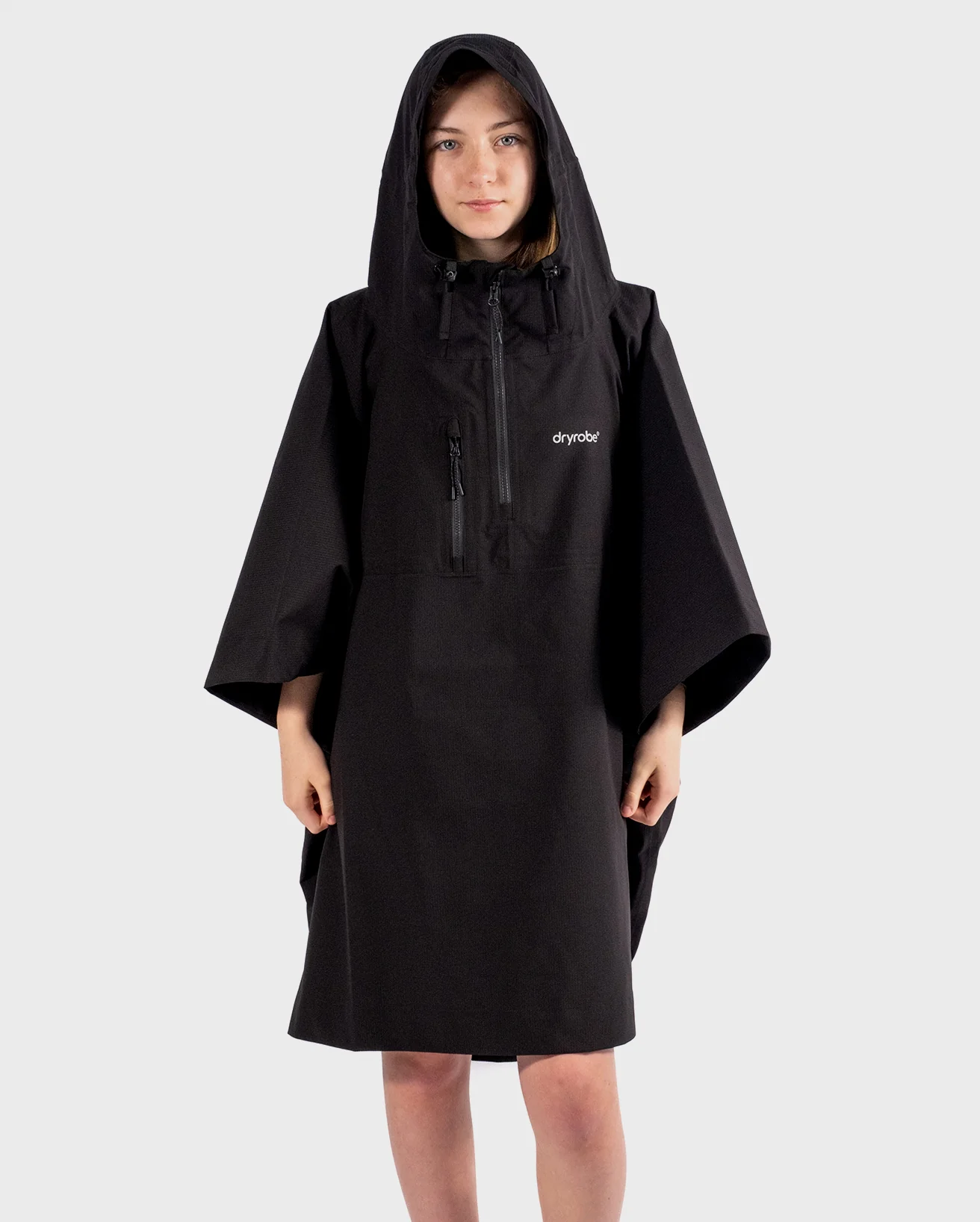 Black Rainproof Kids Poncho - Image 2