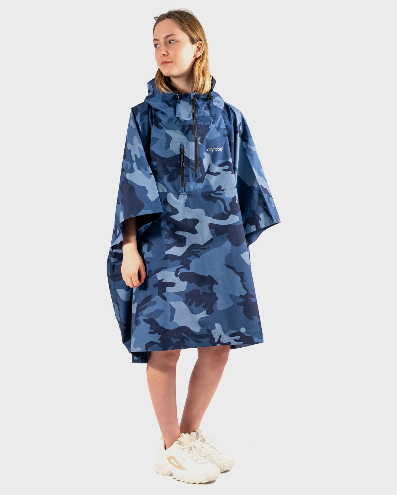 Blue Camo Rainproof Kids Poncho