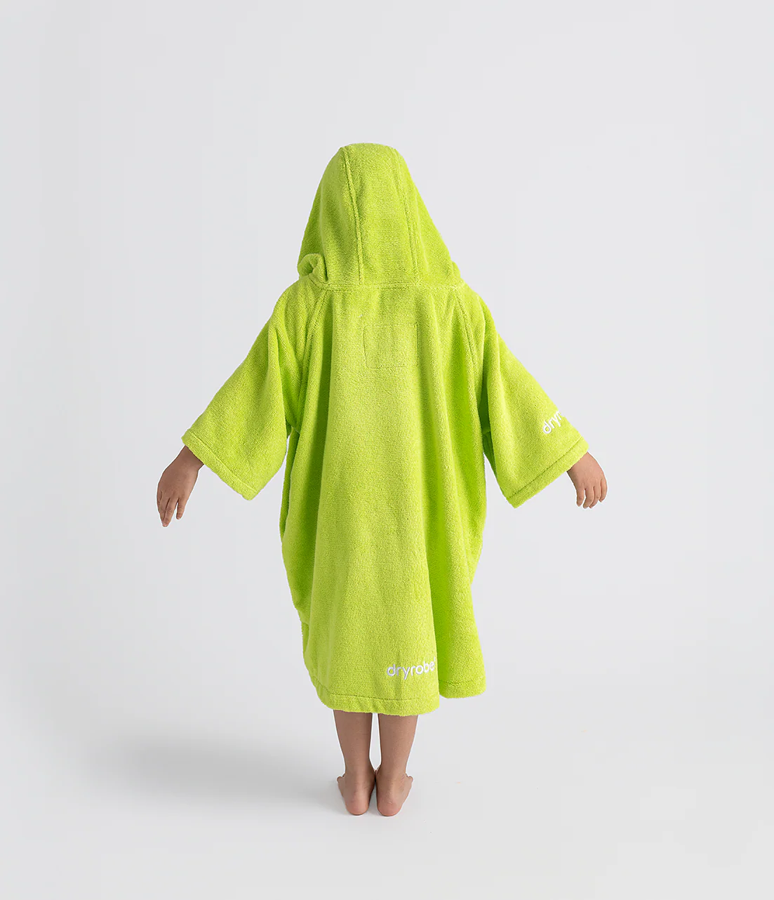 Lime Green Kids Organic Towel Poncho - Image 4