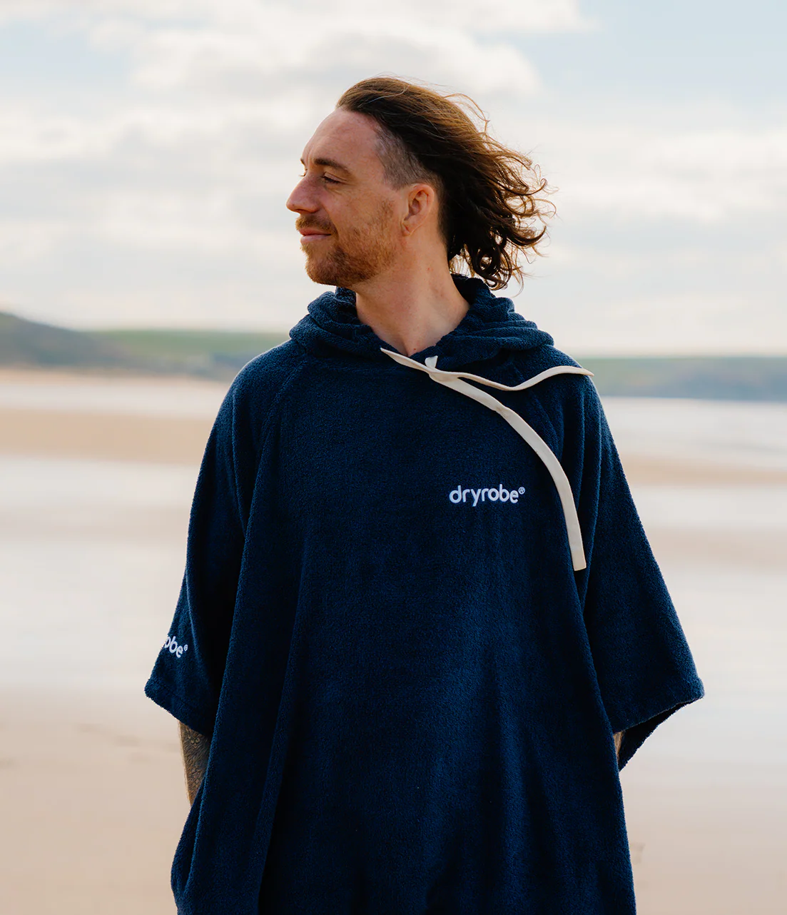 Navy Organic Towel Poncho - Image 12