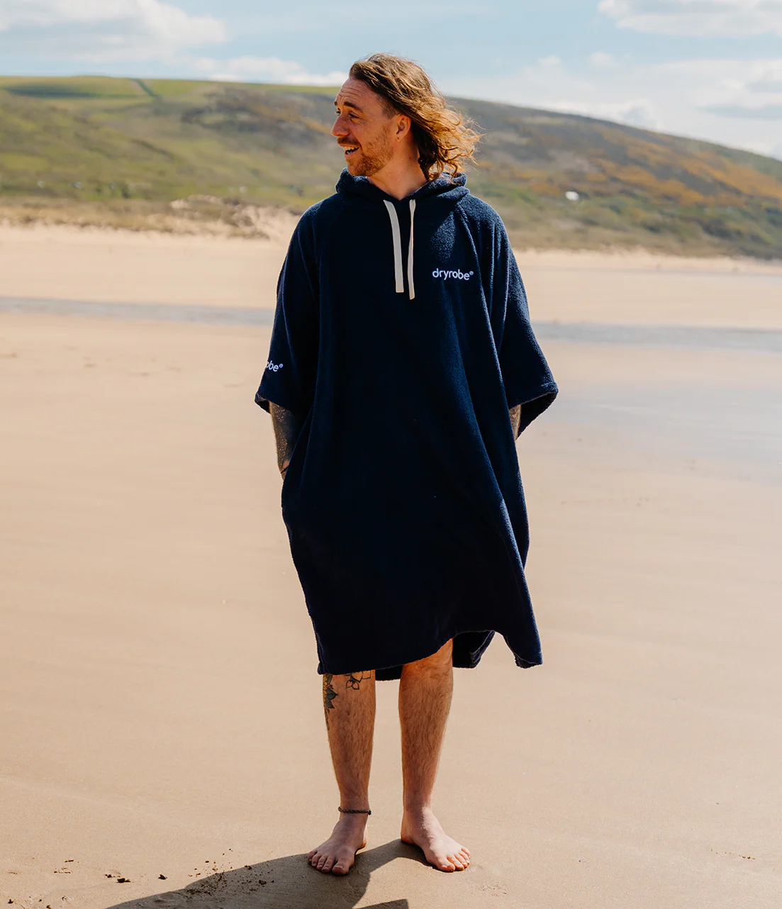 Navy Organic Towel Poncho - Image 9