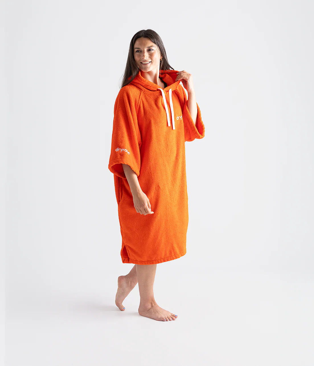 Orange Organic Towel Poncho - Image 2