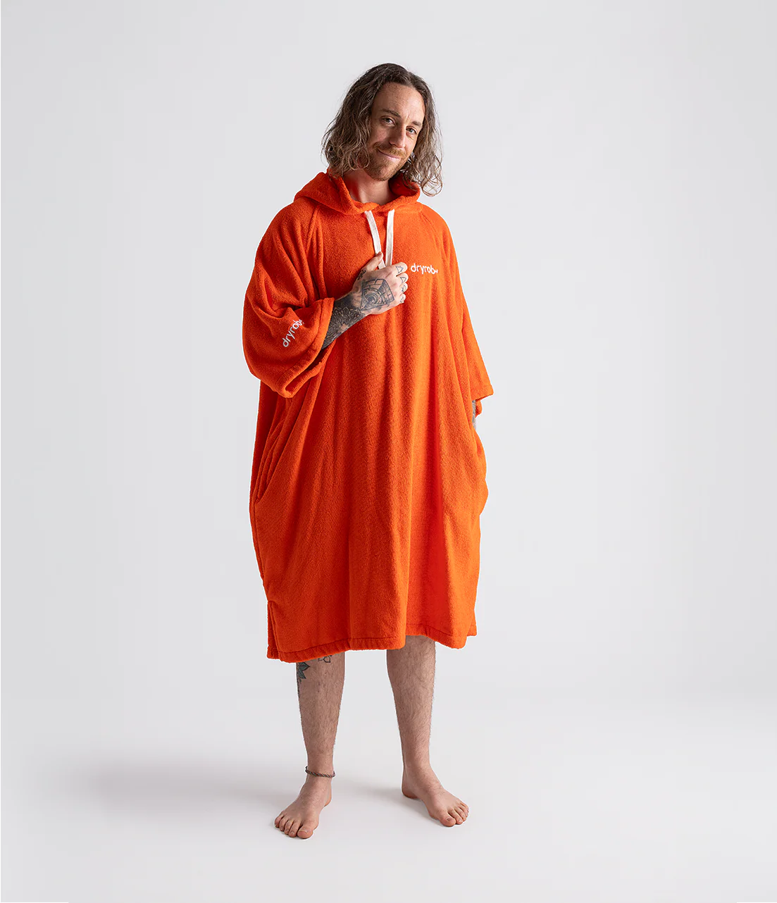 Orange Organic Towel Poncho - Image 5