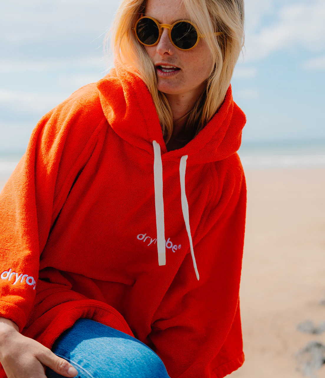 Orange Organic Towel Poncho - Image 9