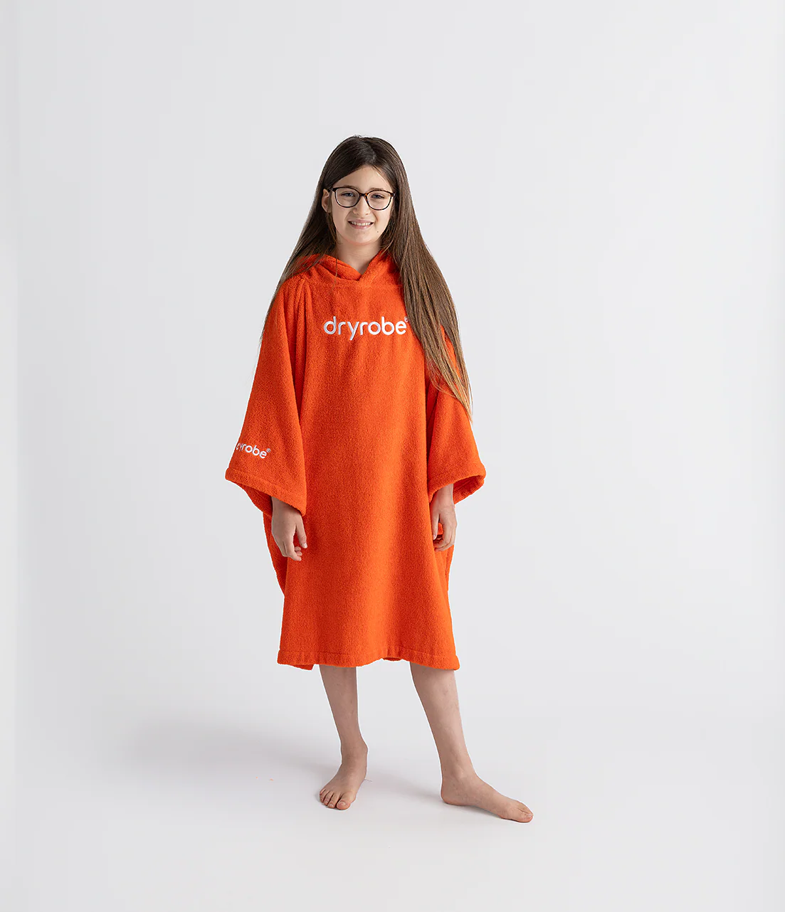 Orange Kids Organic Towel Poncho - Image 2