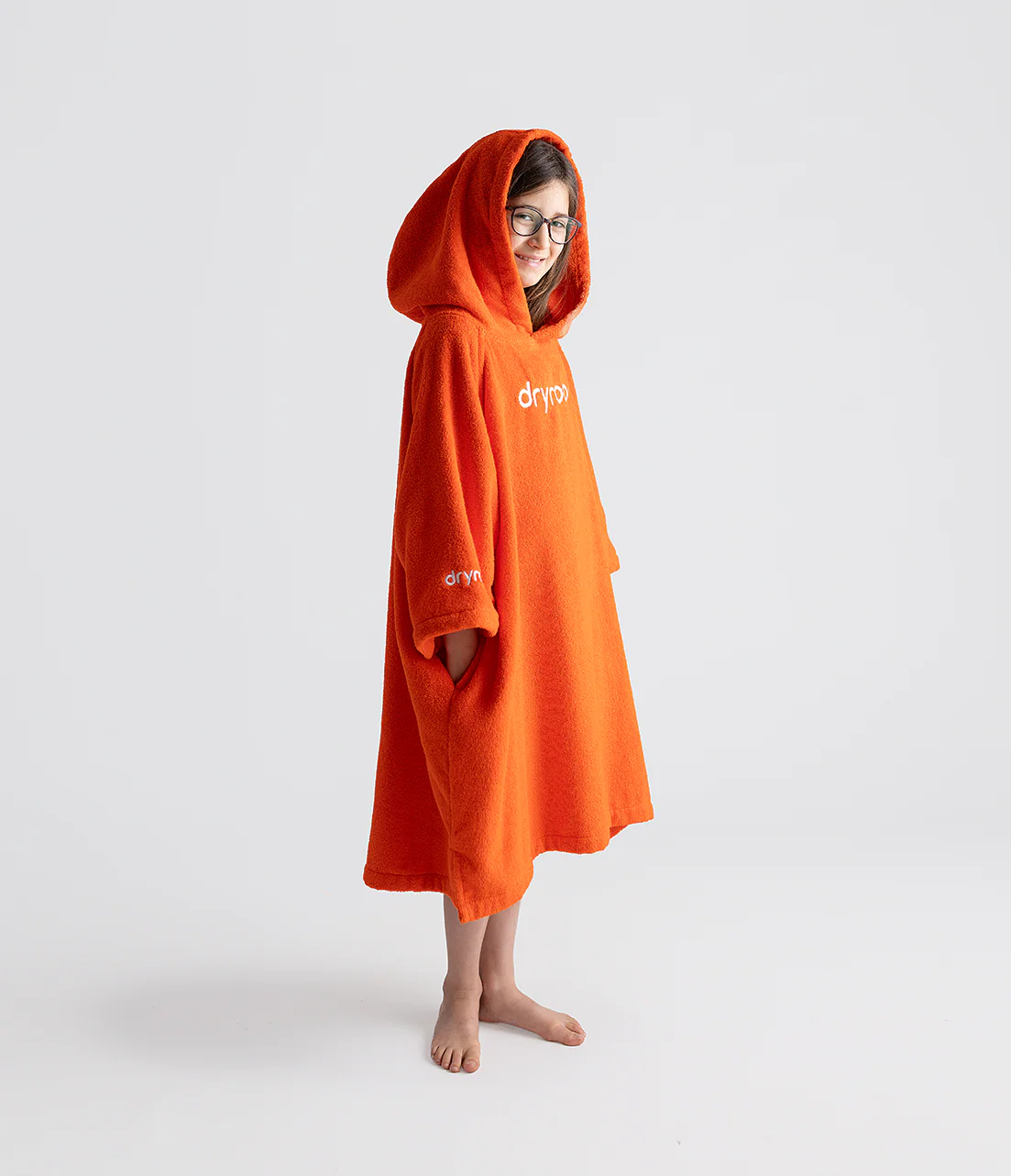 Orange Kids Organic Towel Poncho - Image 3