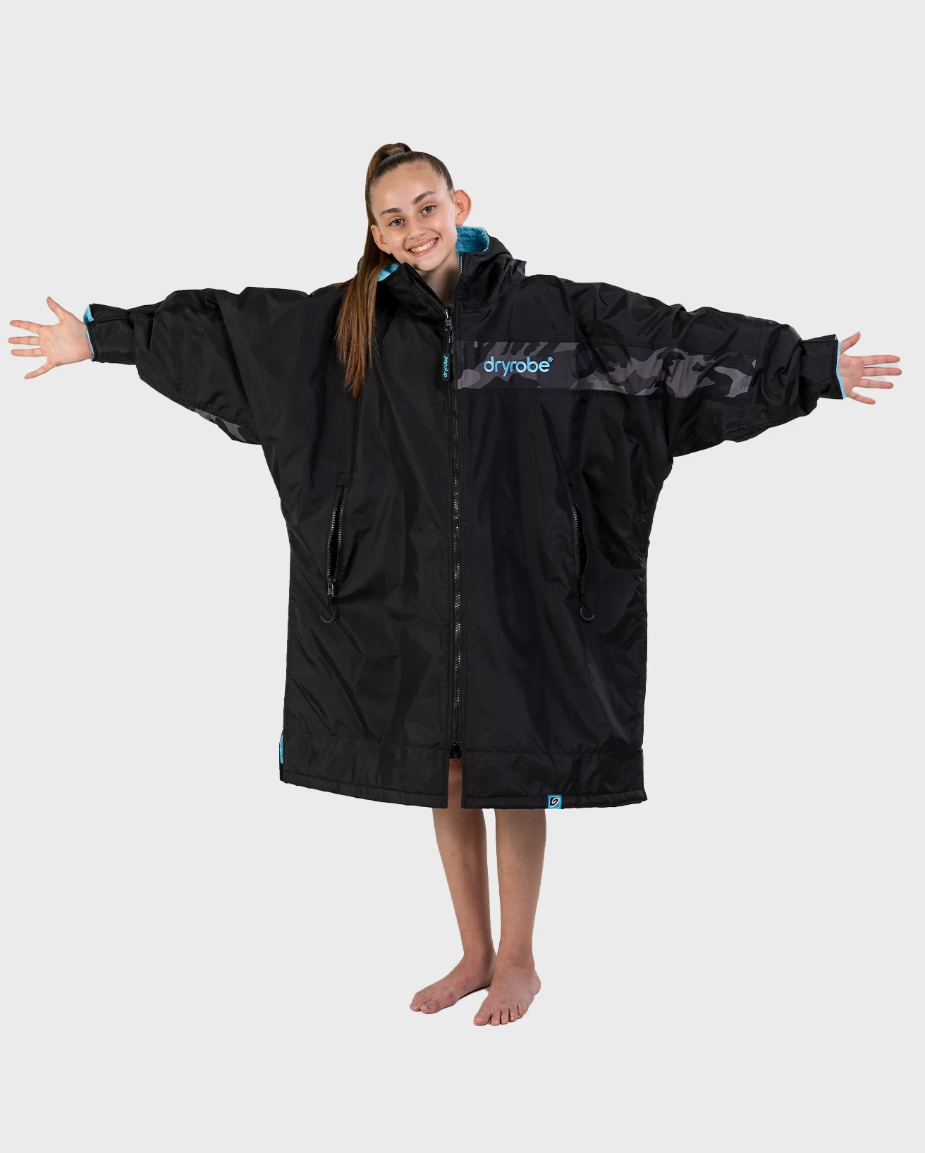 REWORK - Black Blue Camo Advance Kids Changing Robe