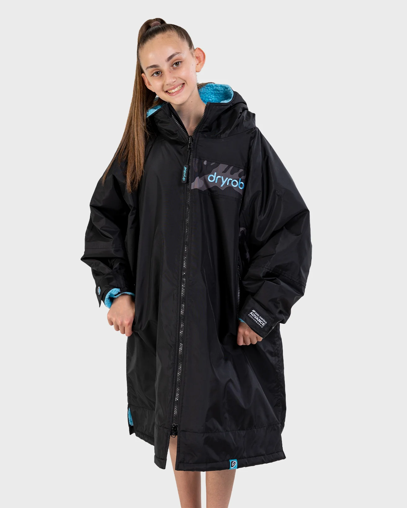 REWORK - Black Blue Camo Advance Kids Changing Robe - Image 2
