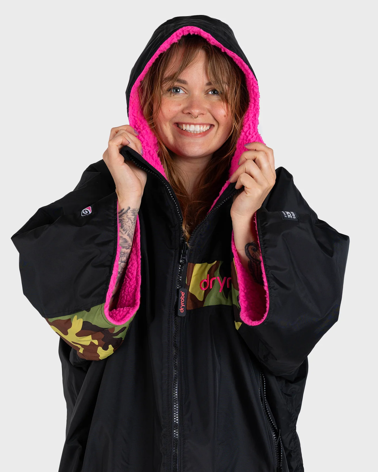REWORK - Black Camo Pink Easy-Fit Advance Changing Robe - Image 2