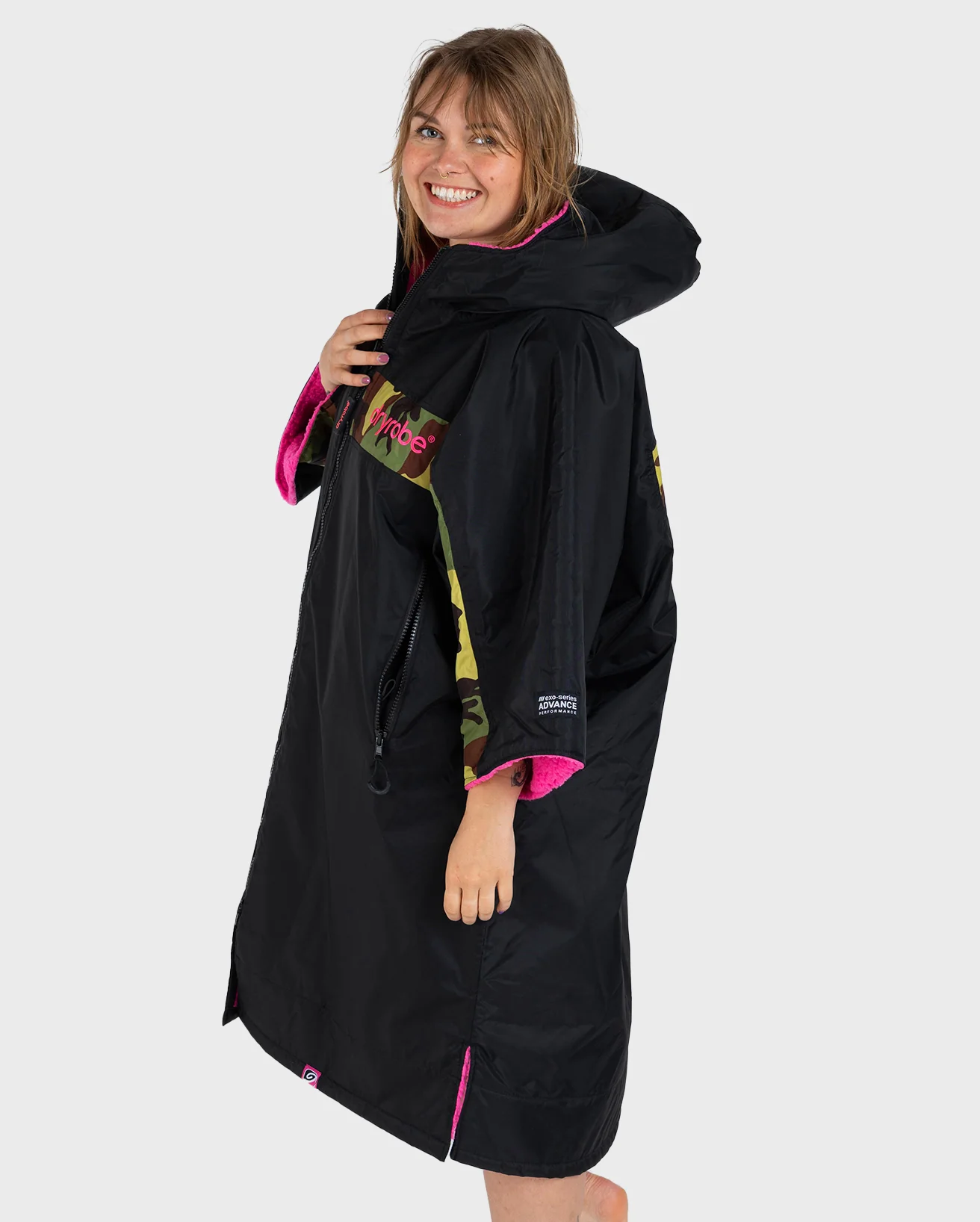 REWORK - Black Camo Pink Easy-Fit Advance Changing Robe - Image 3