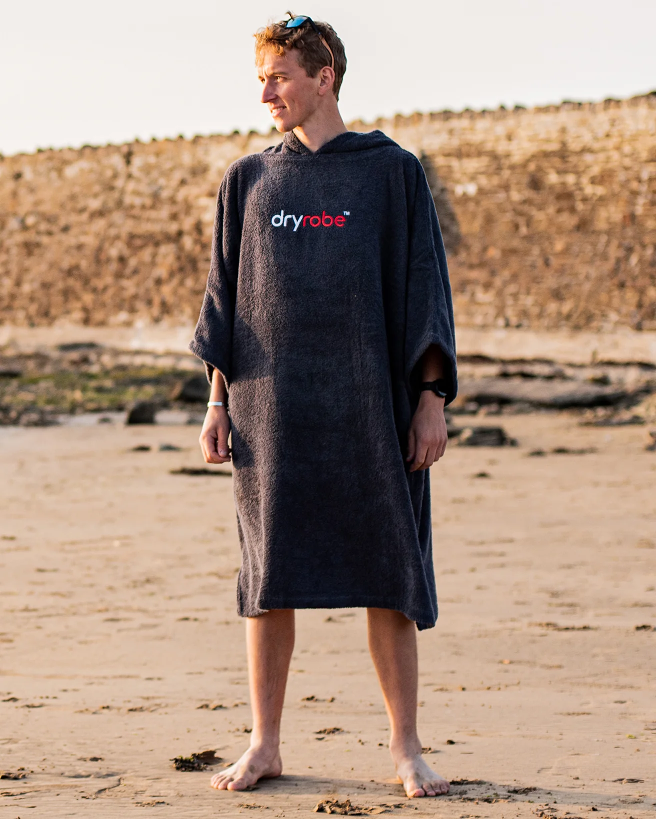 Navy Blue Organic Towel Poncho - Image 3