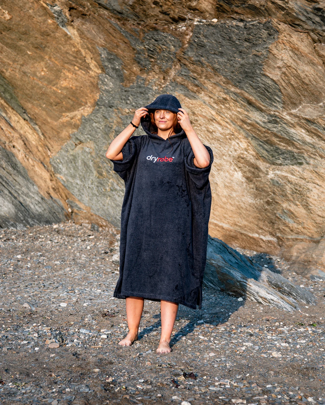 Navy Blue Organic Towel Poncho - Image 4