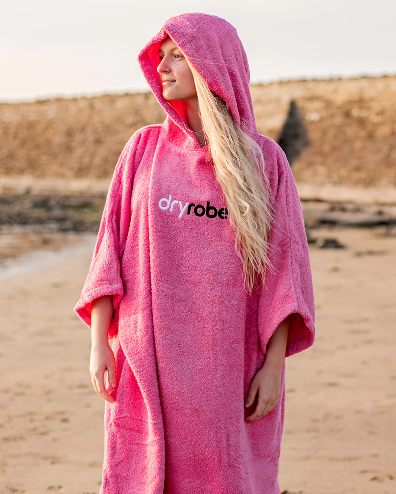 Pink Organic Towel Poncho - Image 3