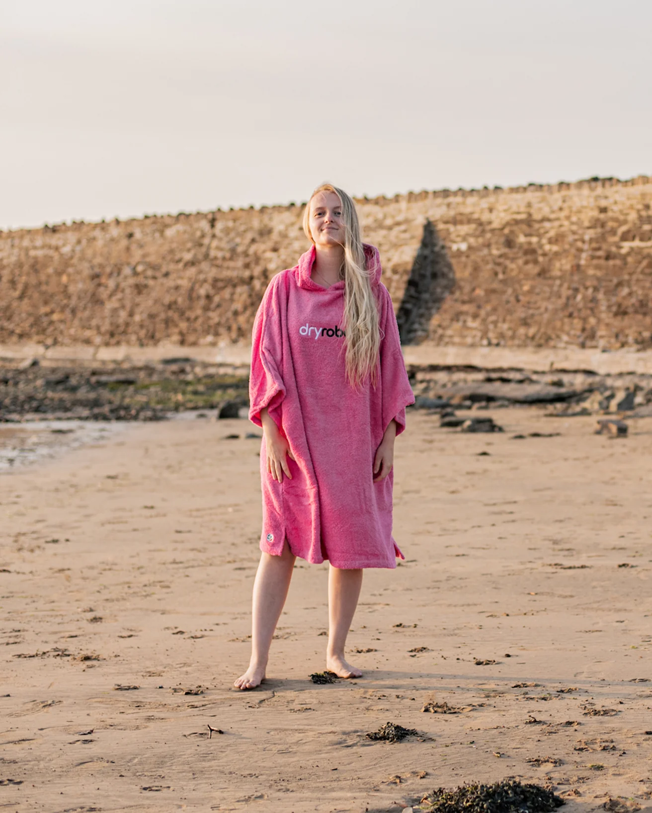 Pink Organic Towel Poncho - Image 4
