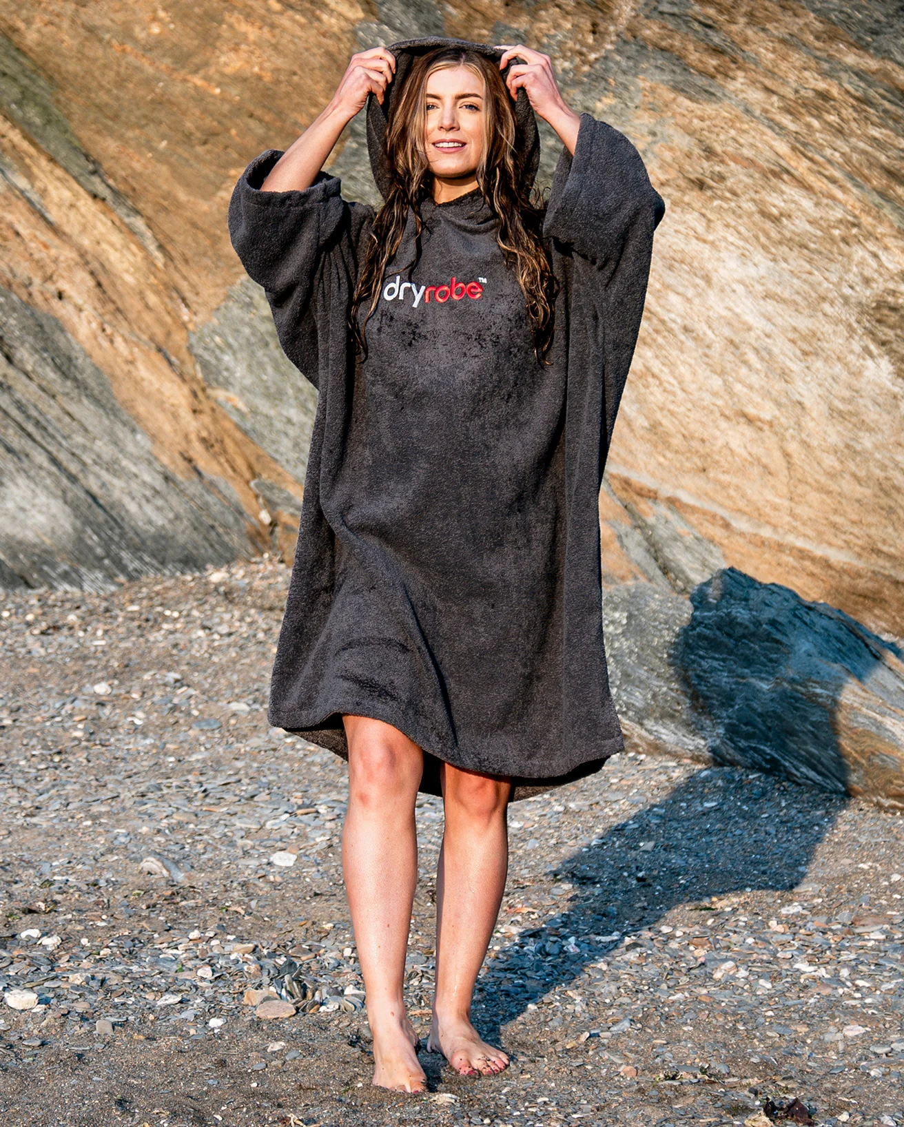 Slate Grey Organic Towel Poncho - Image 3