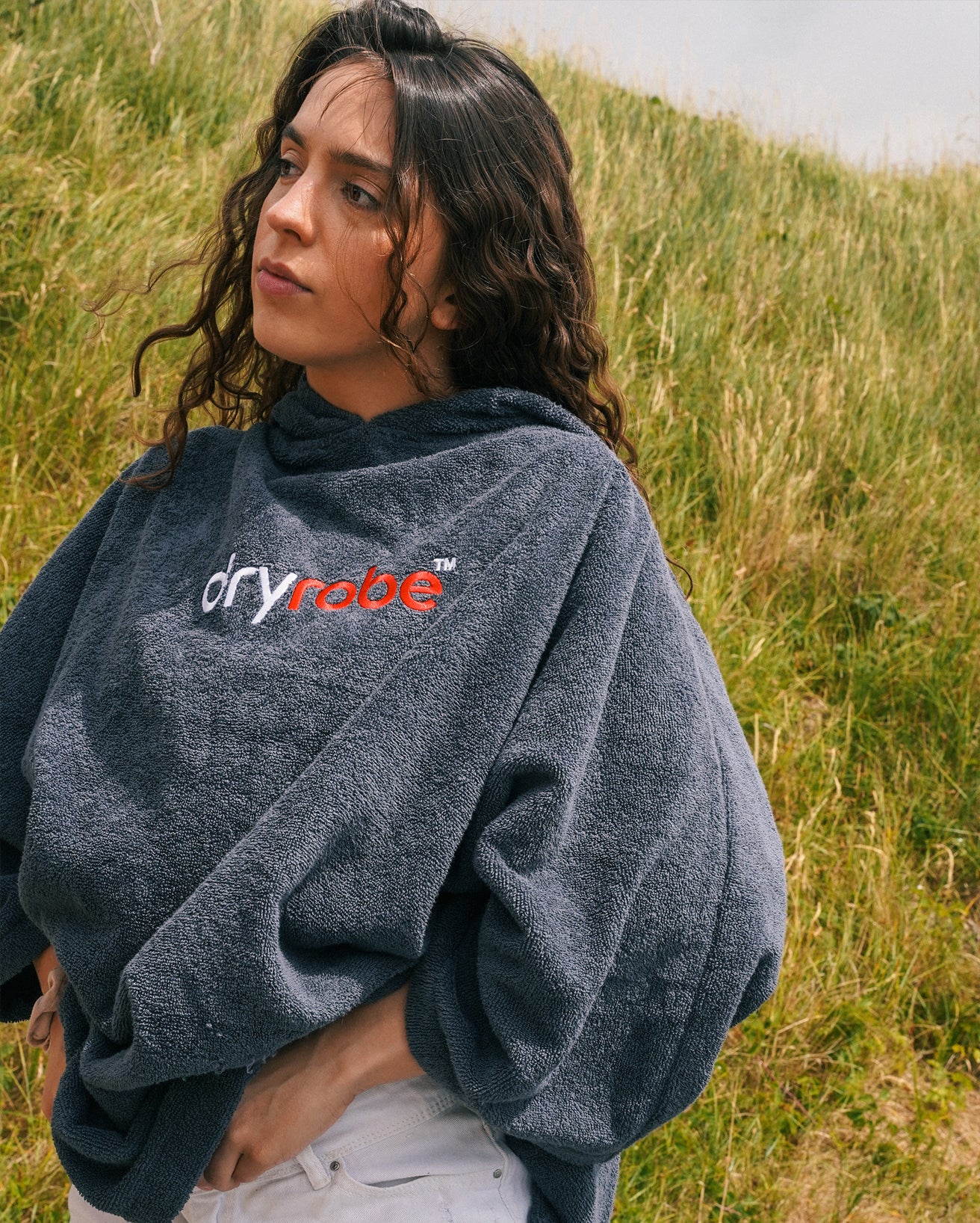 Slate Grey Organic Towel Poncho - Image 4