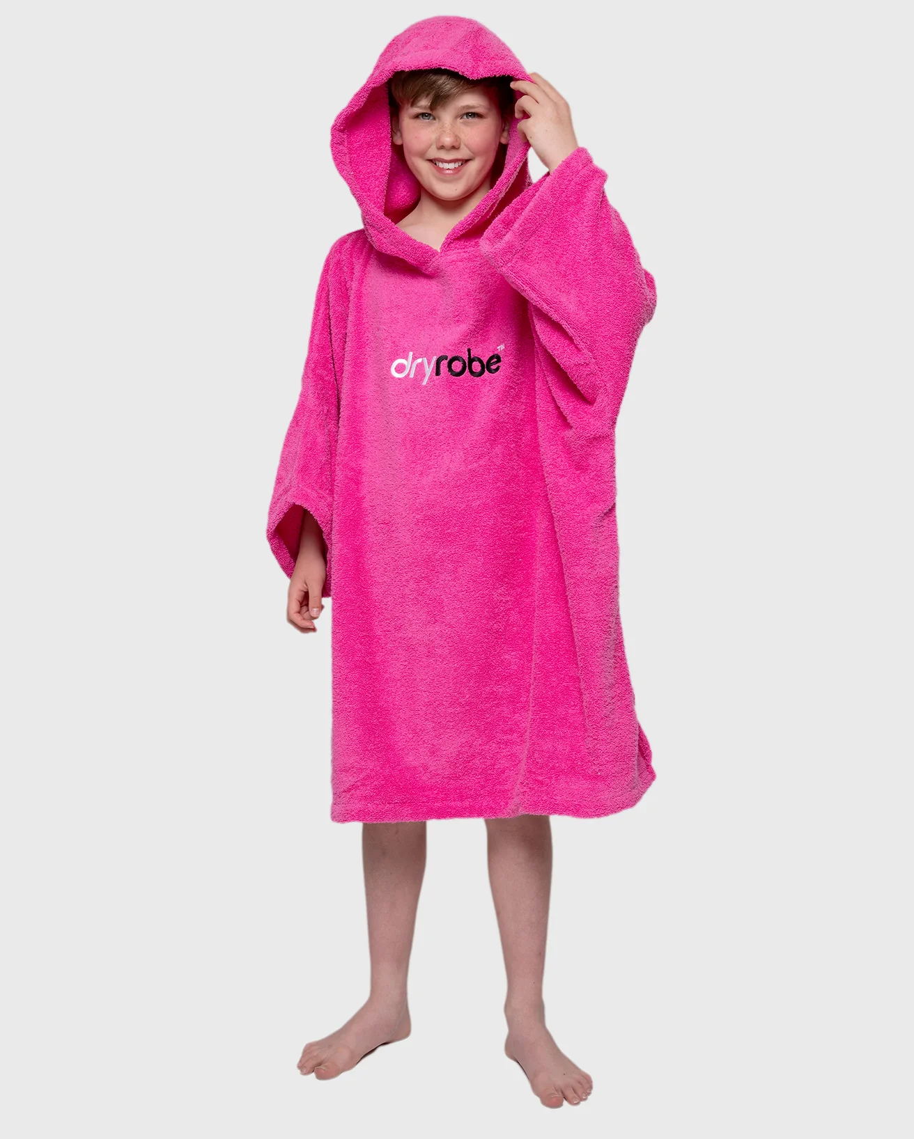 Pink Kids Organic Towel Poncho - Image 3