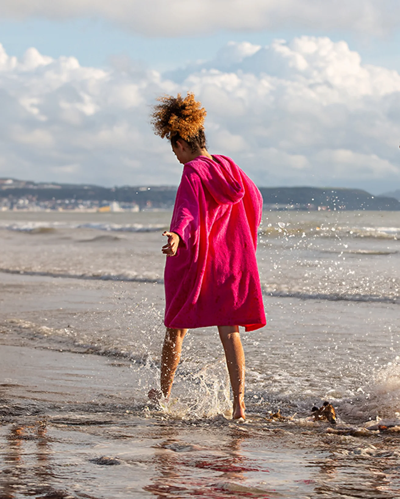 Pink Kids Organic Towel Poncho - Image 4